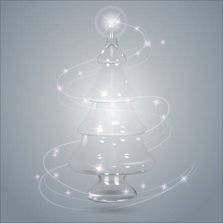 Vector Transparent Glass Christmas Treeのイラスト素材