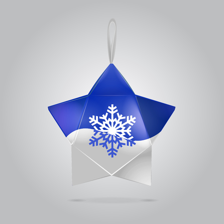 Vector Blue Paper Christmas Star Shape Boxのイラスト素材