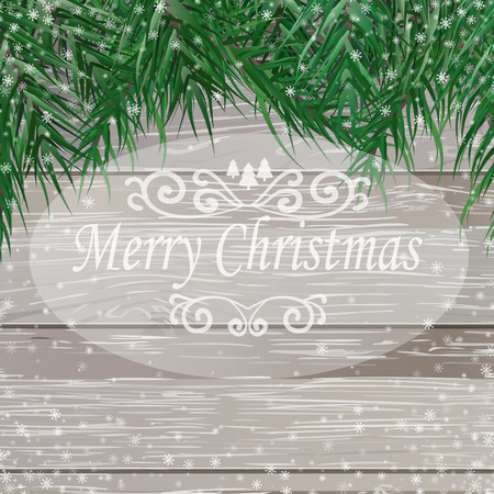 Vector Pine Branchs Christmas Frameのイラスト素材