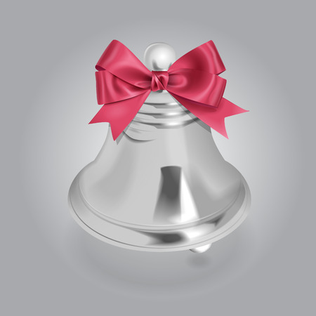 Vector Silver Bell Illustration With Bowのイラスト素材