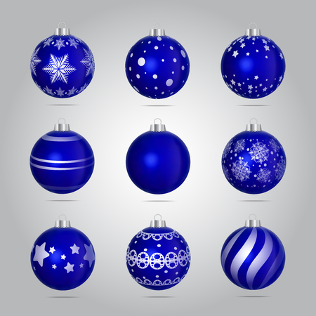 Vector Christmas Bubbles Illustration Setのイラスト素材