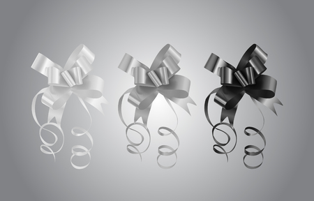 Vector Monochrome Gift Bows Illustrationのイラスト素材