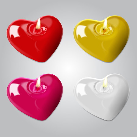 Vector Heart Shape Candle Illustrationのイラスト素材