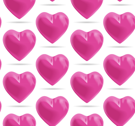 Seamless Vector Pink Heart Patternのイラスト素材