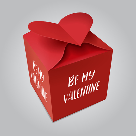 Vector Red Heart Box Illustrationのイラスト素材