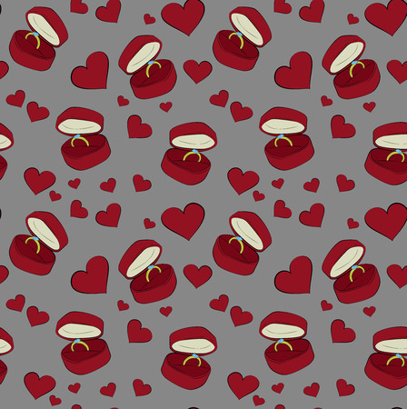 Seamless Vector Love Wedding Ring Patternのイラスト素材