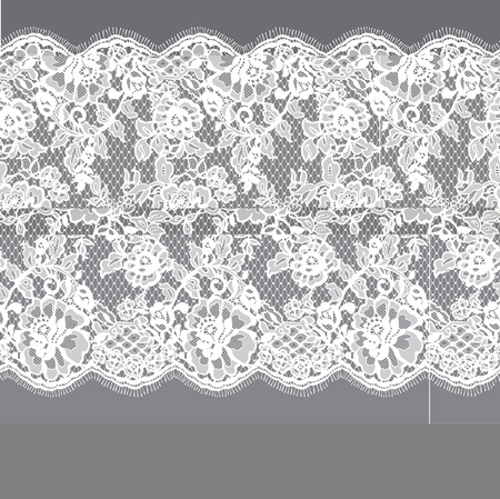 Seamless Vector White Lace Patternのイラスト素材