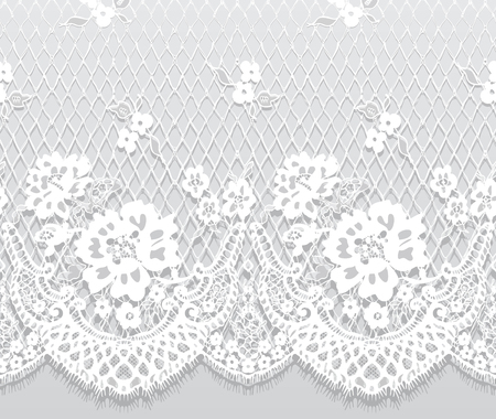 Seamless Vector White Lace Patternのイラスト素材