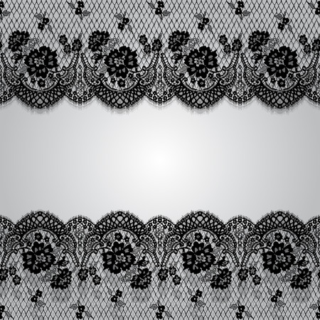 Seamless Vector Black Lace Patternのイラスト素材