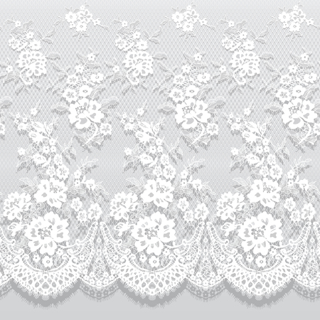 Seamless Vector White Lace Pattern.のイラスト素材