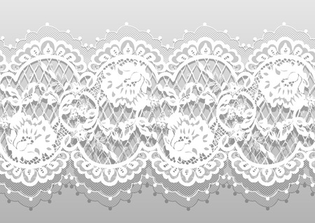 Seamless Vector White Lace Patternのイラスト素材