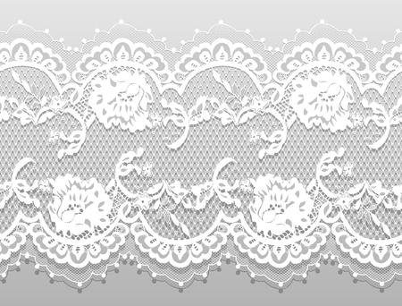 Seamless Vector White Lace Pattern.のイラスト素材