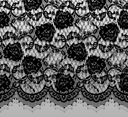 Seamless Vector Black Lace Patternのイラスト素材
