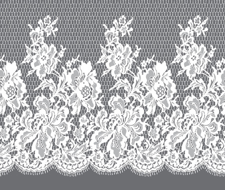 Seamless Vector White Lace Patternのイラスト素材