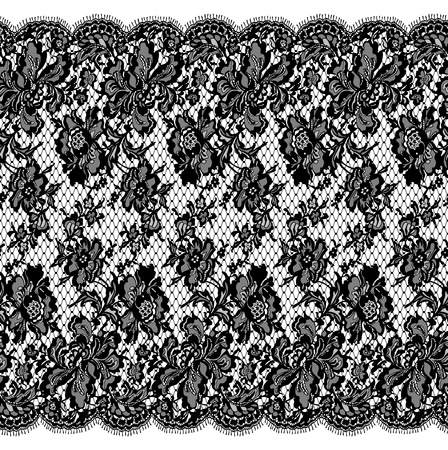 Seamless Vector Black Lace Patternのイラスト素材