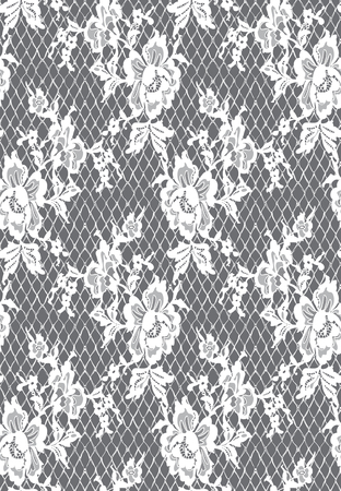 Seamless Vector White Lace Patternのイラスト素材