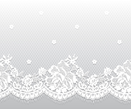 Seamless Vector White Lace Patternのイラスト素材