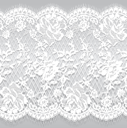 Seamless Vector White Lace Patternのイラスト素材