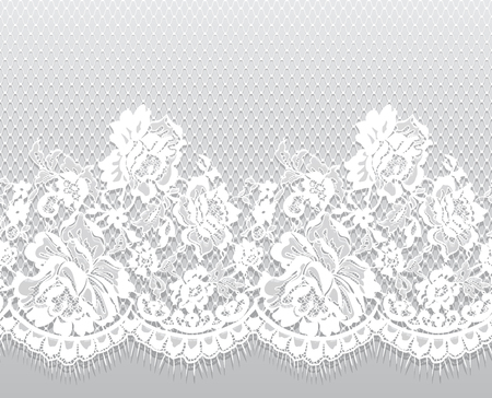 Seamless Vector White Lace Patternのイラスト素材