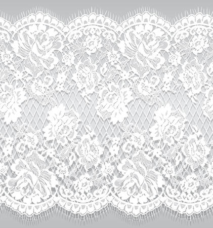 Seamless Vector White Lace Patternのイラスト素材