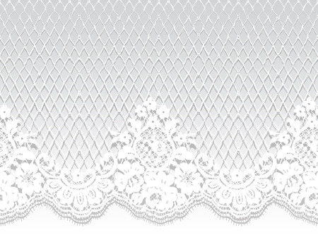 Seamless Vector White Lace Patternのイラスト素材