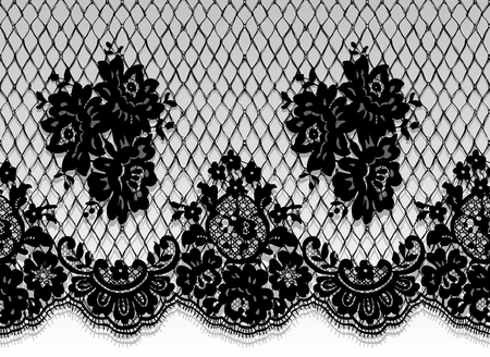 Seamless Vector Black Lace Patternのイラスト素材