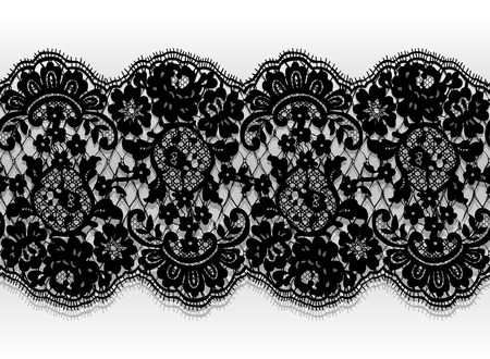 Seamless Vector Black Lace Patternのイラスト素材