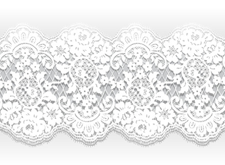 Seamless Vector White Lace Patternのイラスト素材