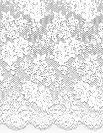 Seamless Vector White Lace Patternのイラスト素材