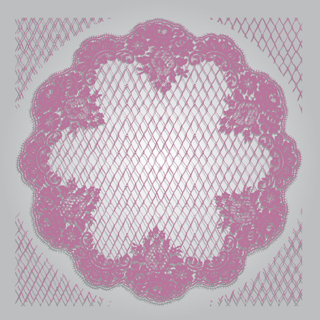 Vector Pink Lace Frame Templateのイラスト素材