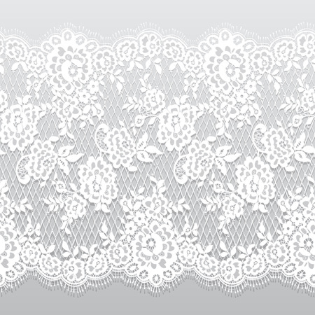 Seamless Vector White Lace Patternのイラスト素材