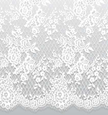 Seamless Vector White Lace Patternのイラスト素材