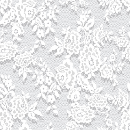 Seamless Vector White Lace Patternのイラスト素材