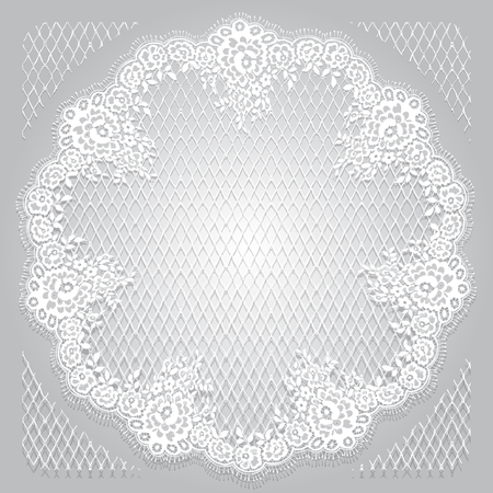Vector White Lace Frame Templateのイラスト素材