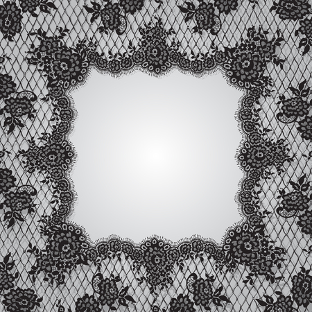 Vector Black Lace Frame Templateのイラスト素材