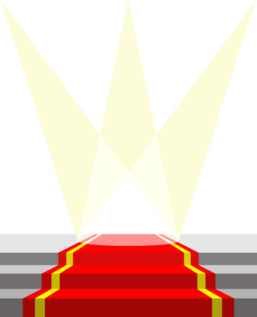 Red carpet for VIP persons, and lighting. Vector illustration does not contain transparency effects and overlayのイラスト素材