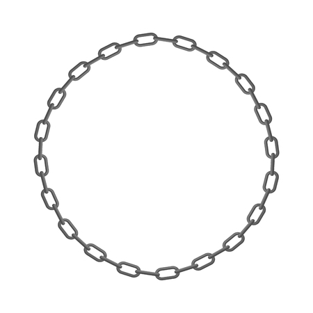 Iron chain. Circle frame of  rings of chain. Vector illustration.のイラスト素材