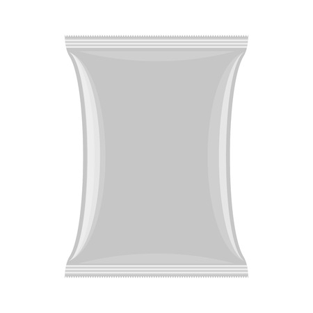 Packaging for chips and snacks. Empty pack template. Vector illustrationのイラスト素材