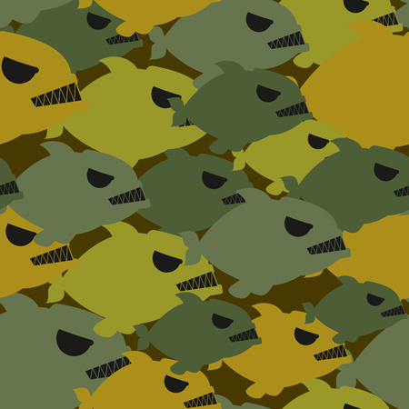 Army military camouflage from Piranha. Protective texture for soldiers clothing from evil sea fish.のイラスト素材