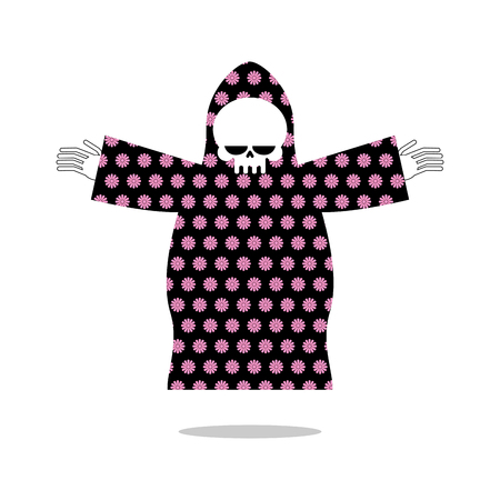 Death in cheerful cloak spread out hands in arms. のイラスト素材