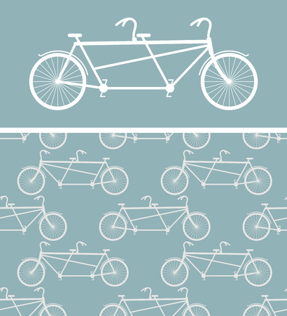 Bike seamless pattern. bicycle Tandem texture. Ornament of wheeled vehicle. Ornament for baby clothのイラスト素材