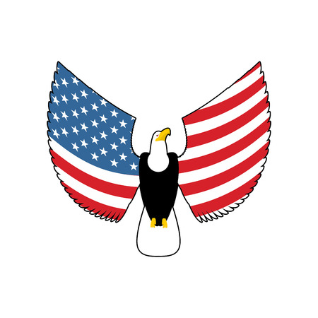 Eagle with American flag wings. USA national symbol. Patriotic birdのイラスト素材