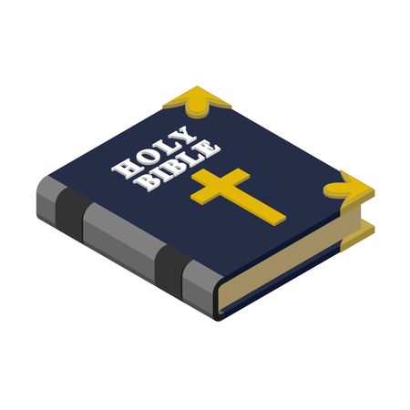 Holy Bible isometrics. Religious book. New Testament. Old psalterium god.のイラスト素材