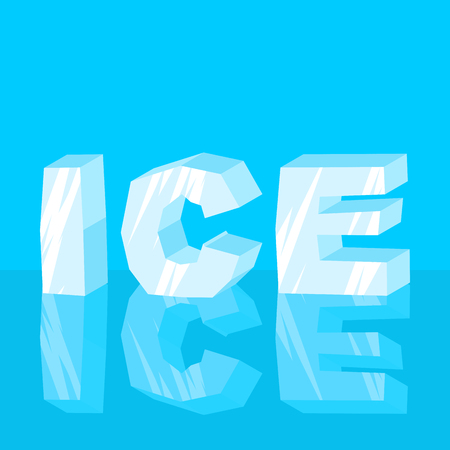 Ice text. Cool lettering letters. Typography frozen lettersのイラスト素材
