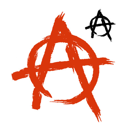 Anarchy Symbol grunge style. Sign of disorder and chaos. Emblem of arbitrariness and lack of state power. Antisocialのイラスト素材