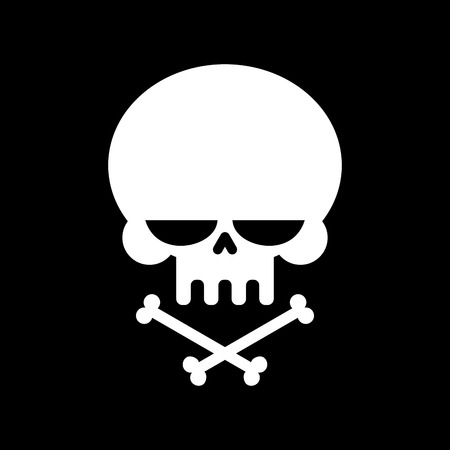 Skull and crossbones isolated. skeleton head. Sign danger of deathのイラスト素材