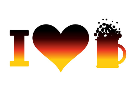 I love beer  for Oktoberfest. German flag. Sign for national holiday in Germanyのイラスト素材