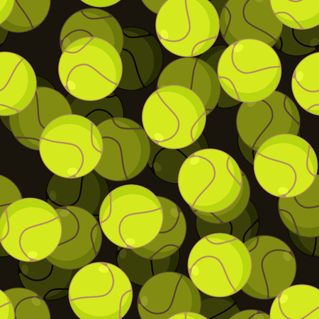 Tennis ball 3d seamless pattern. Sports accessory ornament. Tennis volume background. Texture for sports game with ballのイラスト素材