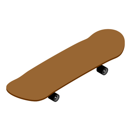 Skateboard isometrics. Board for skiing. Supplies for skateboarding and rollers. Sports tool to perform various tricksのイラスト素材