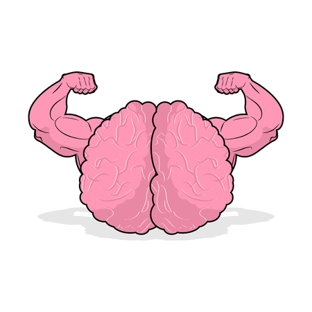 Strong brain athlete. powerful mind of athlete. Big Hands bodybuilding. potent marrowのイラスト素材